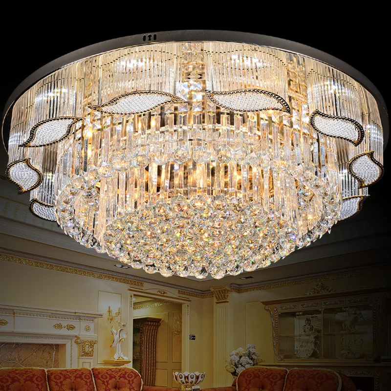 

Luxury living room crystal round bedroom lamp creative atmosphere warm ceiling lamp