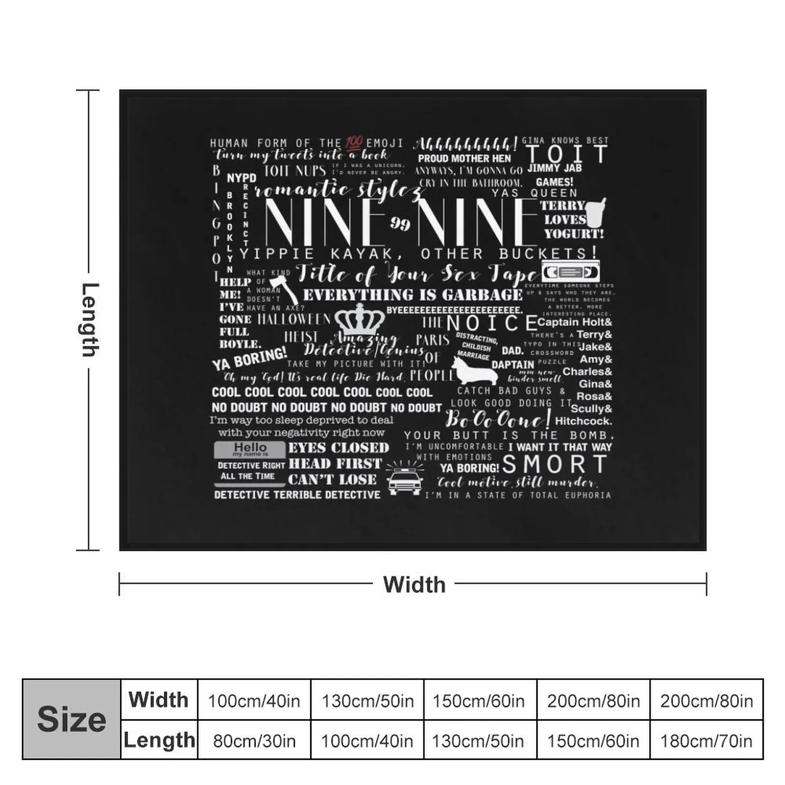 B99 Memorable Quotes (White on Black) Throw Blanket Luxury Luxury St blankets and throws Blankets