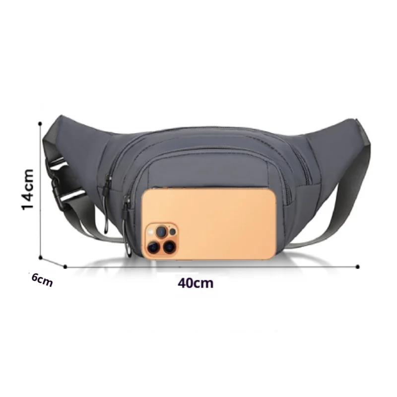 Men's waist bag - adjustable strap, multi-pocket design, outdoor sports daily commuting waist bag, multi-functional travel bag