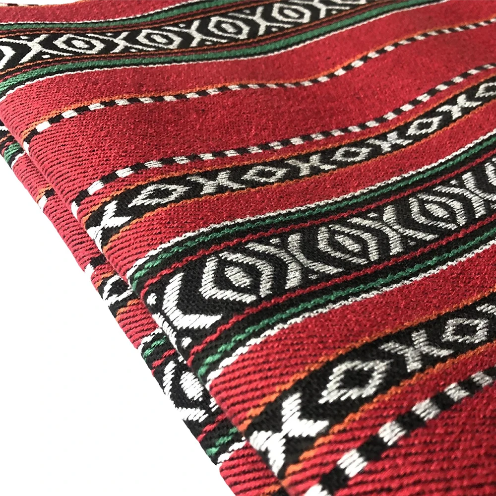 Yarn-Dyed Striped Decorative Fabric Ethnic Decorative Fabric Thick Wear-Resistant Sofa Pillow Cloth