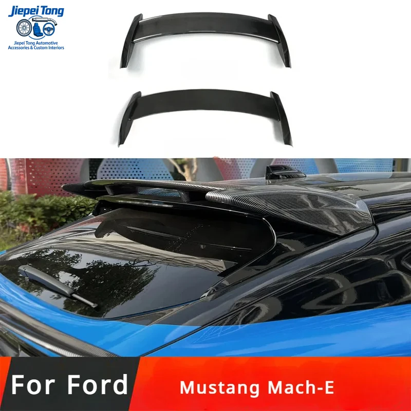 Suitable for Ford Mustang Mach-E Segmented Large Top Rear GT Sports Fixed Wind Wing Carbon Fiber Style ABS