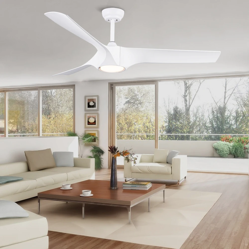 56 in Intergrated LED Ceiling Fan with White ABS Blade