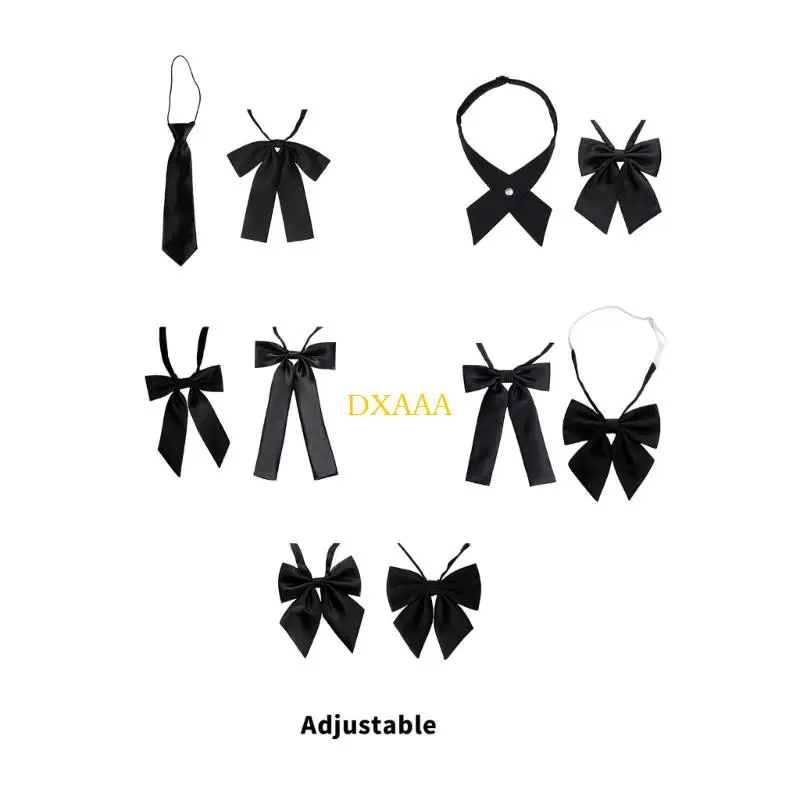 DXAA إمرأة الانحناء العلاقات زي مدرسي الانحناء العلاقات قبل ربط النساء ربطات العنق لجميع القديسين عيد الميلاد قميص زي مدرسي #5