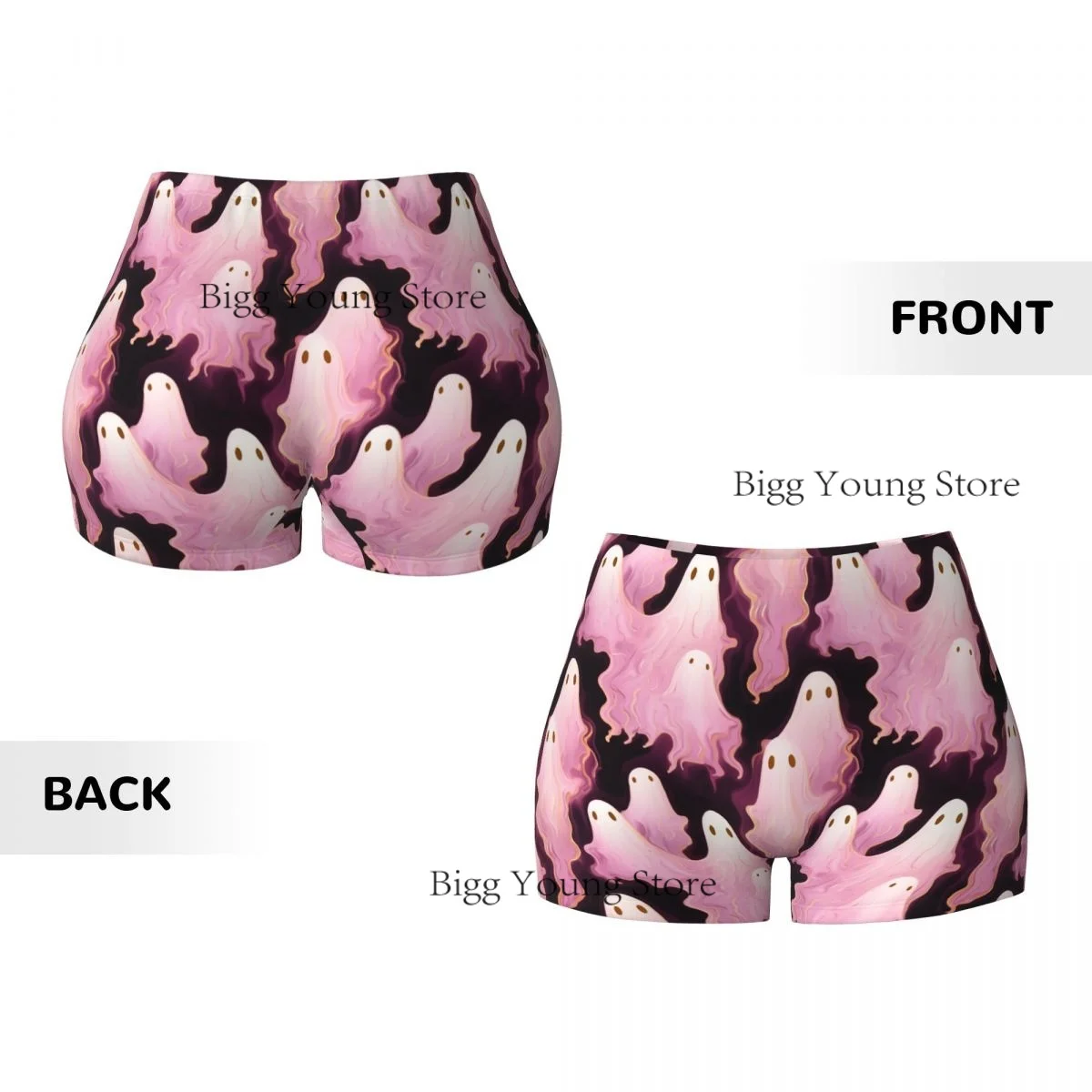 Pantaloncini da yoga da donna Stile molti fantasmi Scrunch Booty Butt Lifting Comfort Fitness Gym Booty Shorts