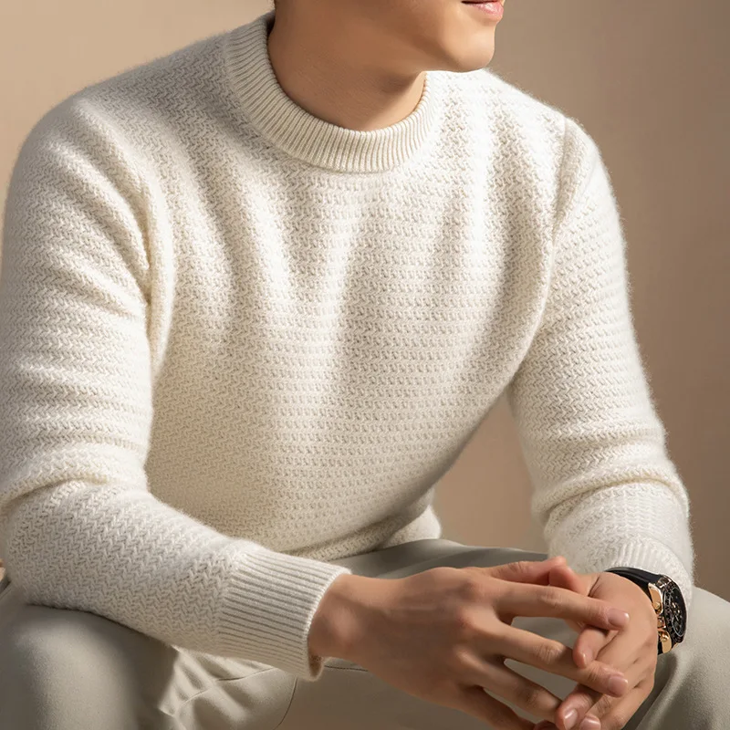 100% Cashmere Men's Sweater Thickened Warm Cashmere Sweaters Men Clothes