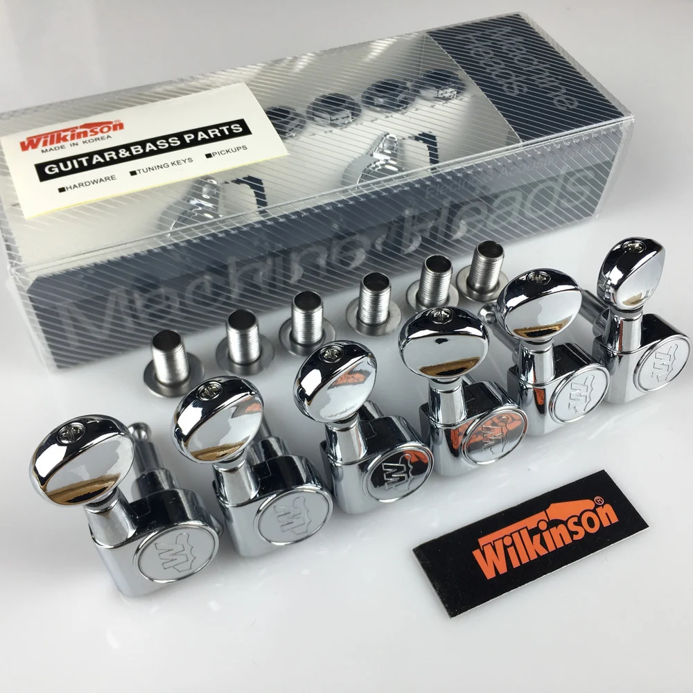 

Wilkinson WJN-05 Electric Guitar Machine Heads Tuners Mini Oval Tuner Silver Chrome Tuning Pegs