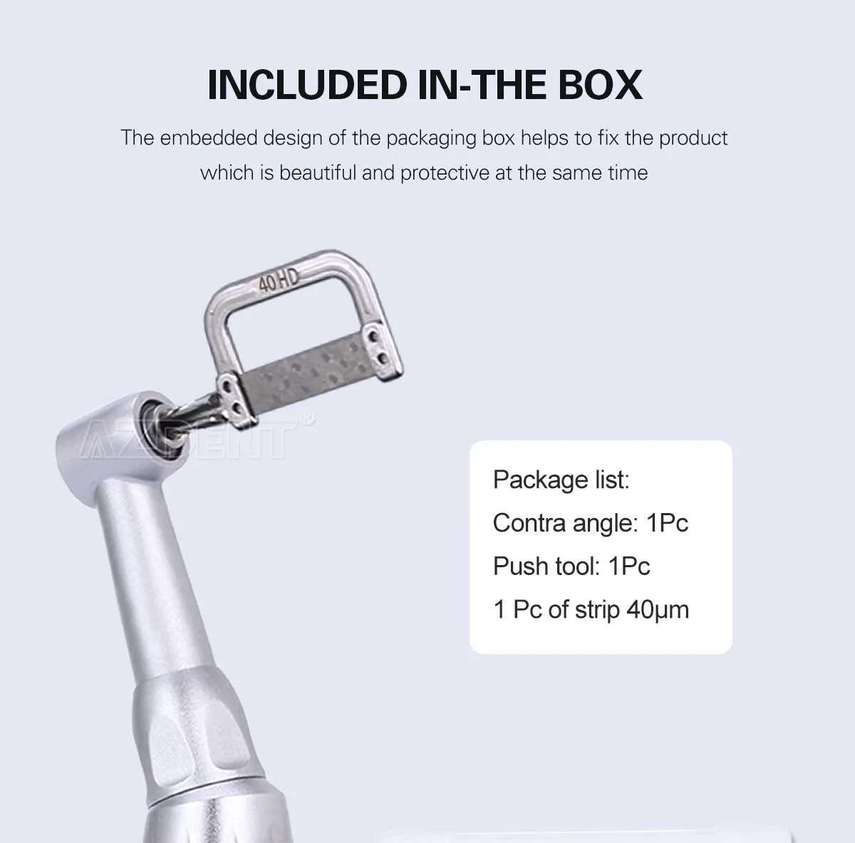 AZDENT Dental 4:1 Reduktions-Interproximal-Stripping-Winkelstück mit 40HD-Stripping-Niedriggeschwindigkeits-Handstück Zahnmedizinisches Instrument – Detail 7