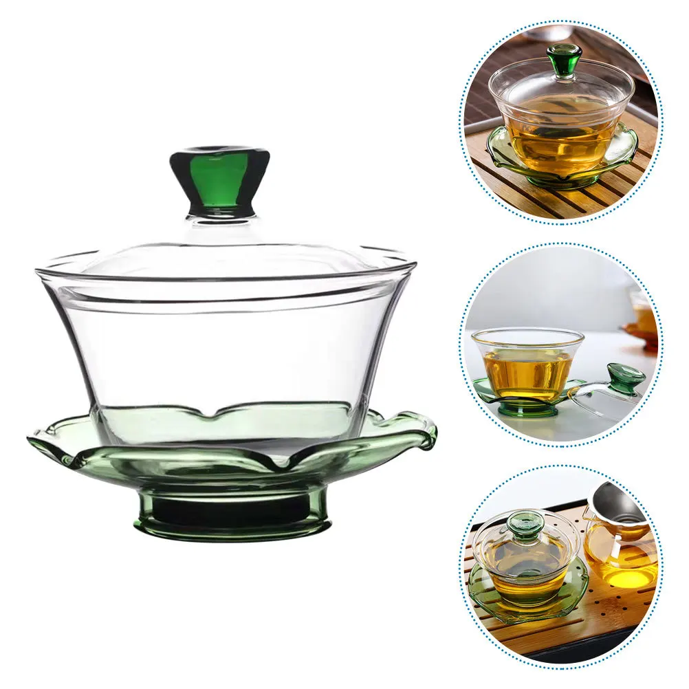 

1Set Transparent Tureen Teacup Exquisite Glass Tea Cup for Daily Drinking Heat-Resistant Teaware Collection Gift Idea