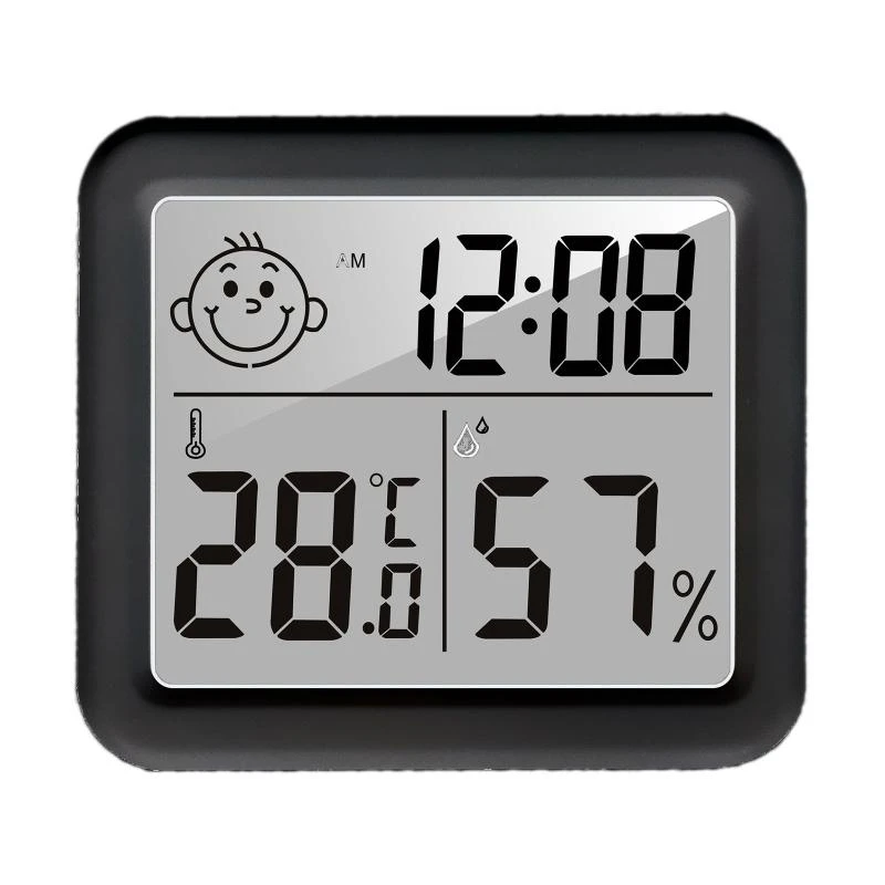 

R1WA Desktop Thermometer with Temperature and Humidity Monitor Meter Gauge Clock