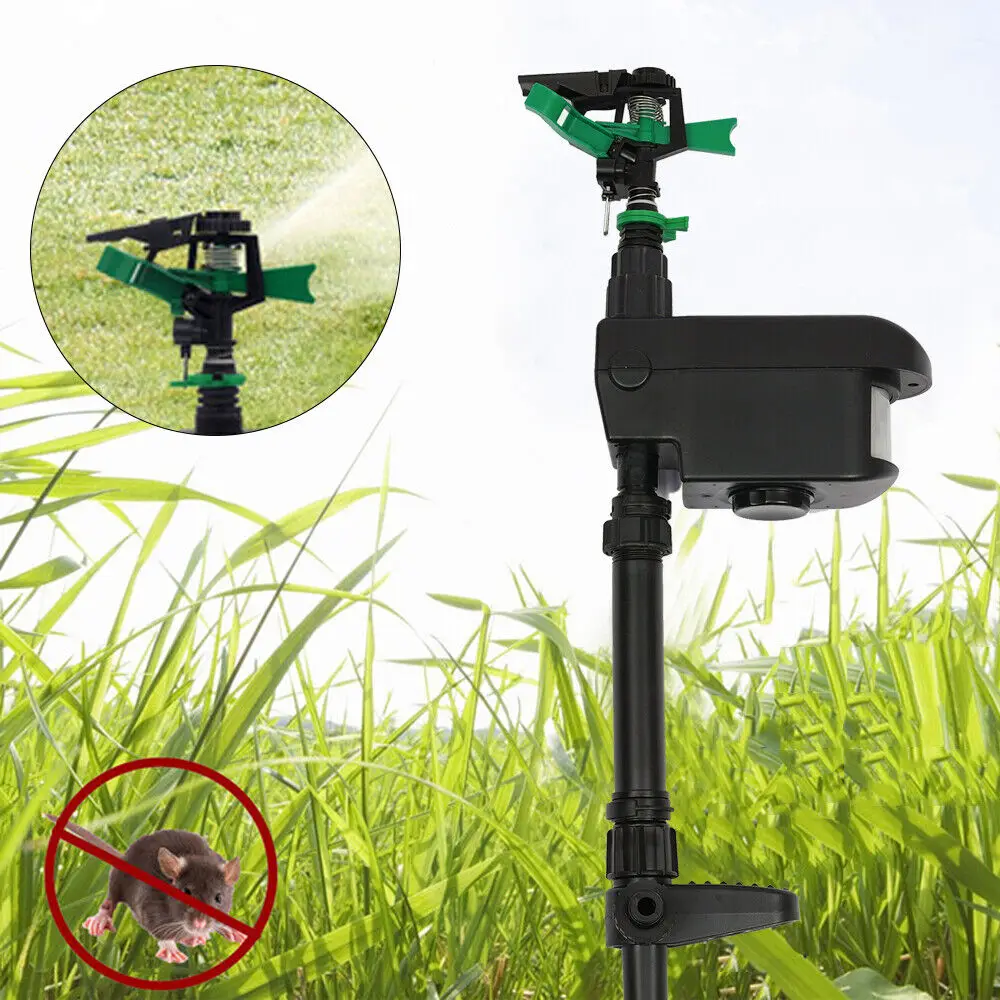 

Sprinkler Automatic Rotating Large Area Solar Powered Motion Activated Animal Repeller Sprinkler