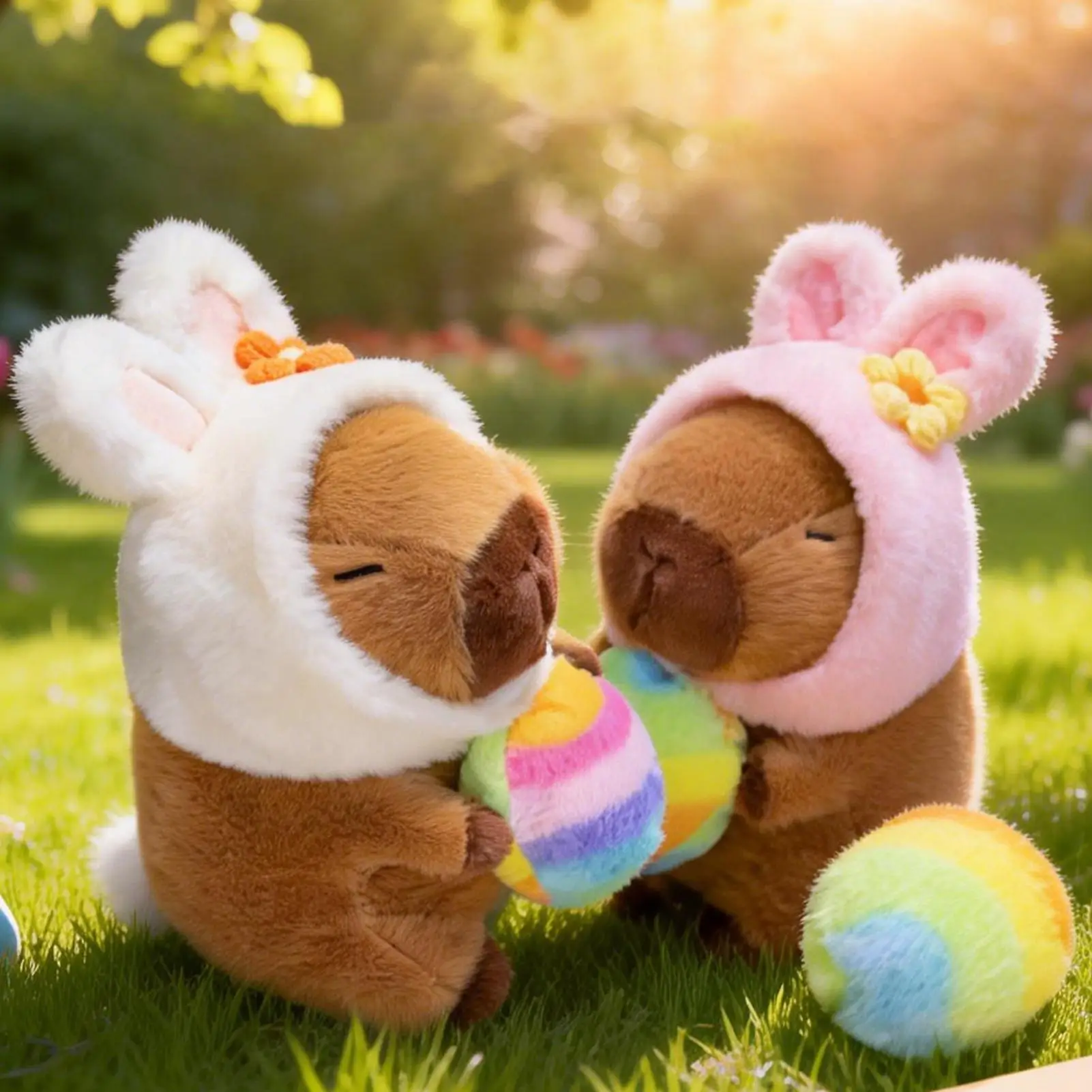 

Easter Egg Capybara Plush Toy, 7.87 inches, with Easter eggs and a bunny ear hat, cute plush toy, Easter gift, suitable for boys