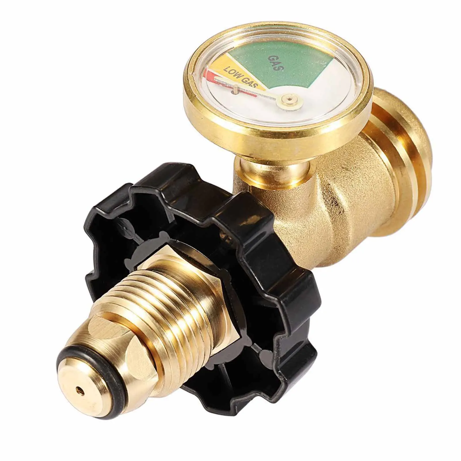 Propane Tank Gauge Adapter Level Indicator Universal Brass Fittings Convert POL to QCC1 Type 1