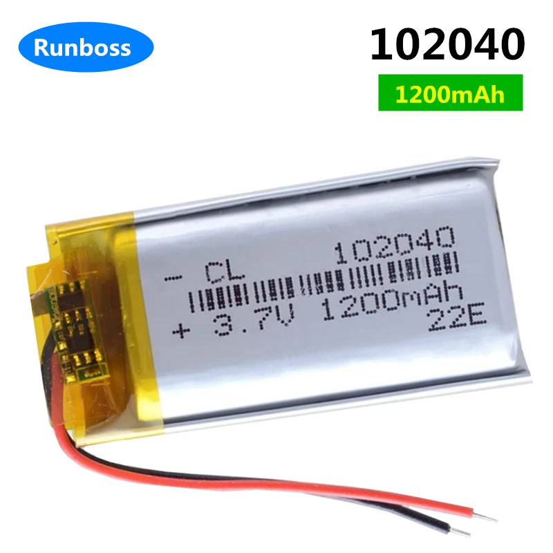 1-4 pz 3.7V 1200mAh 102040 batteria agli ioni di litio polimerica per GPS Mp3 Mp4 dispositivo elettrico radiocomandato DVR fotocamera massaggiatore