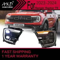 Car Lights for Ford Ranger Raptor T9 LED Headlight 2023-2024 Ranger T9 Head Lamp Drl Projector Lens Automotive Accessories