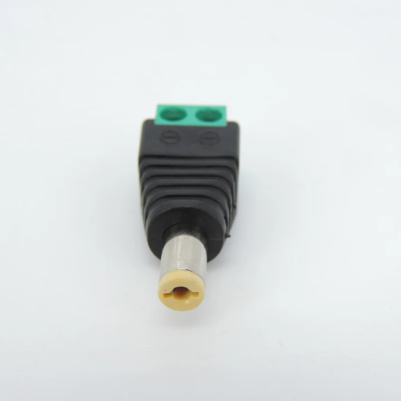 Masculino DC Power Plug Connector, DC Adapter, Yellow Plug para CCTV, 12V, 24V DC MACHO, 2.1mm x 5.5mm, 5.5x2.1mm, 5.5x2.1mm