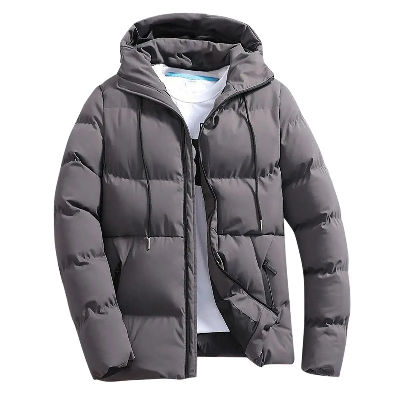 Casaco grosso com capuz puffer masculino, jaqueta casual, parkas quentes, outwear de negócios, inverno, moda