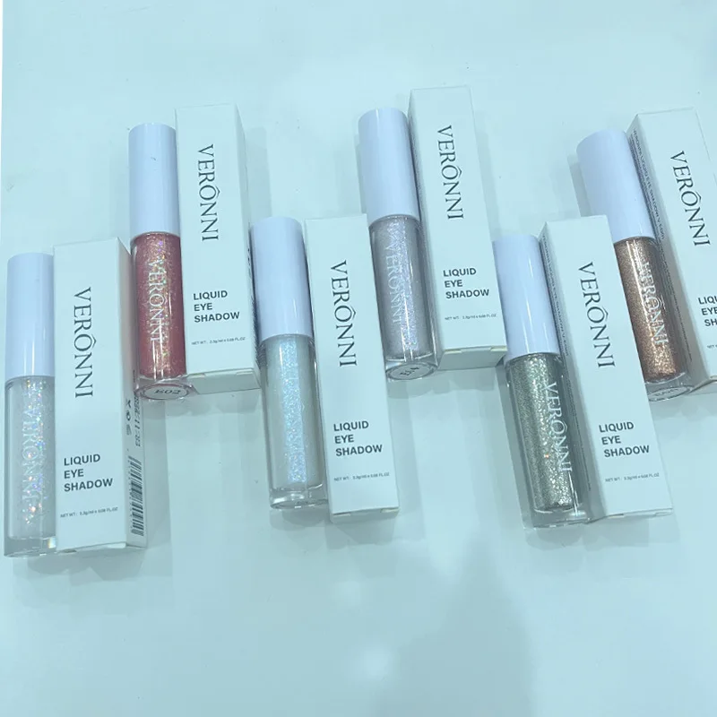 Resaltador de brillo de 6 colores, sombra de ojos líquida, delineador de ojos duradero, resistente al agua, brillo dorado, Maquillaje, herramienta de belleza, cosméticos