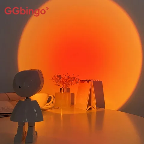 Astronaut Robot Rainbow Sunset Lamp