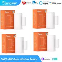 SONOFF SNZB-04P Zigbee Door Window Sensor Smart Home Automation Kit Alarm Sensor Via Ewelink Smartthings Alexa Google Home Alice