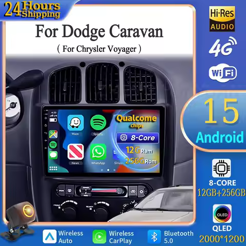 Android 15 For Dodge Caravan 4 For Chrysler Voyager RG RS Town&amp;Country RS 2000 - 2007 Car Radio Multimedia Player Android Auto