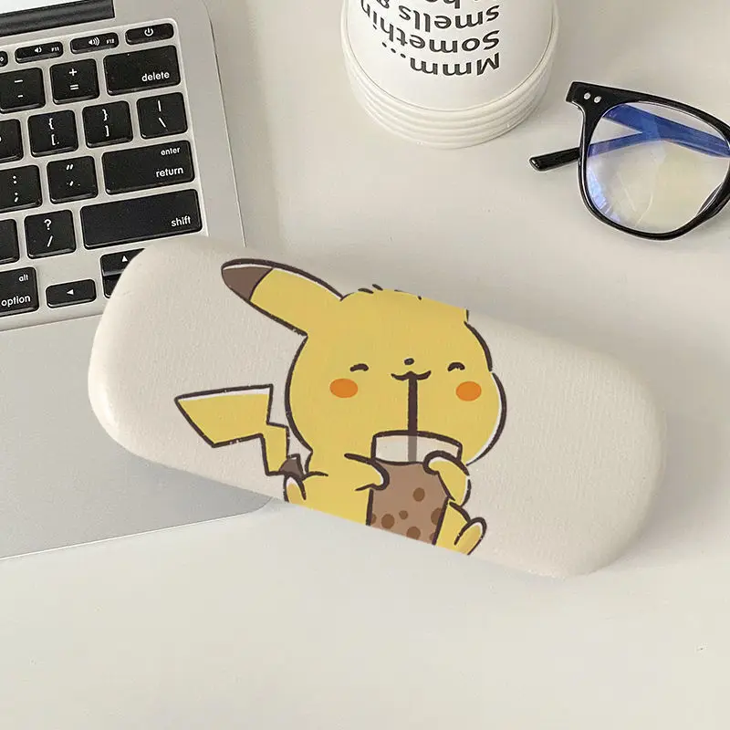 Pokémon Pikachu Óculos Casos para Mulheres, Kawaii Cartoon Óculos Case, Capa Protetora Portátil, Óculos de Sol para Estudantes