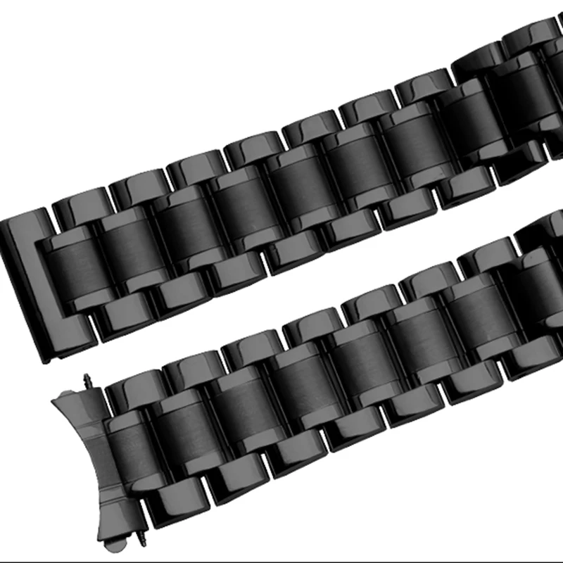 18mm 20mm 22mm 24mm Stainless Steel Watchband Curved Lnterface Butterfly Ceramics Watch Strap For Tissot Ar-mani Citizen Seiko