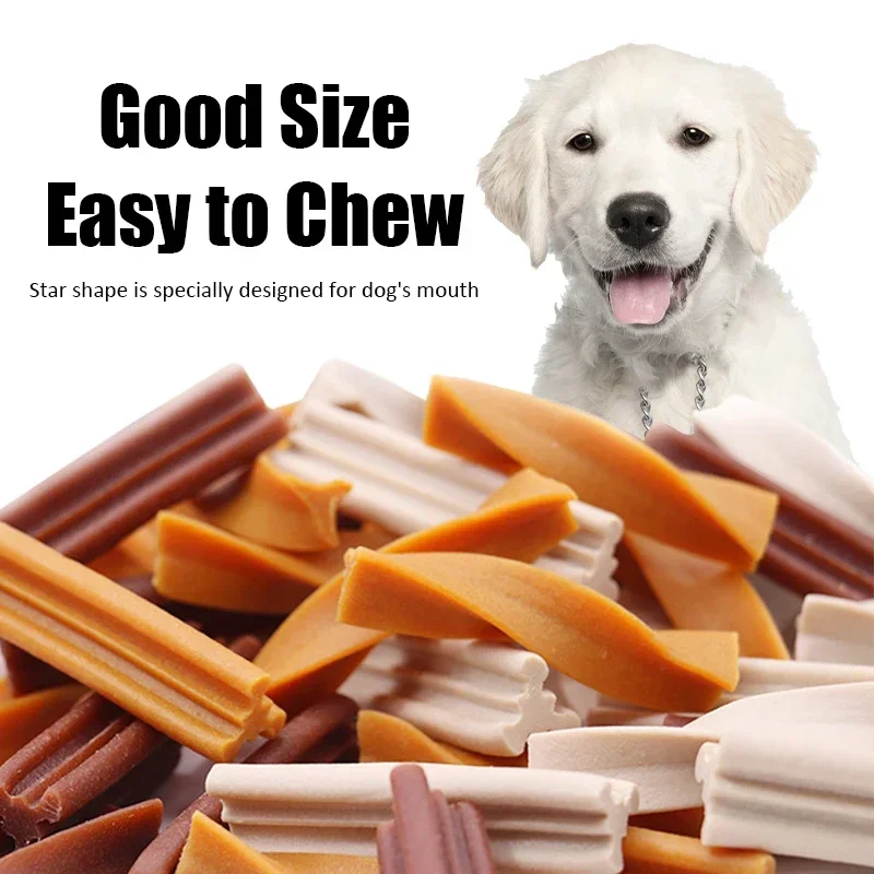 120g Dog Snacks Bite Resistant Dog Training Bones Dog Double Teeth Grinding Stick Clean Teeth Bones for Medium and Large Dogs