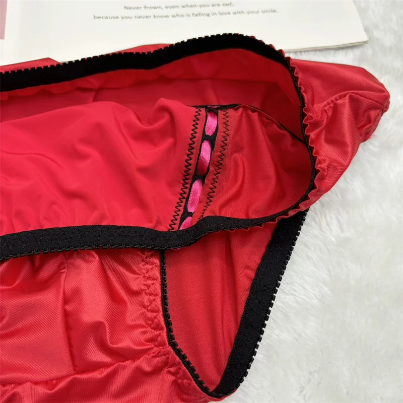 Calzoncillos Rojos Brillantes y Sedosos para Hombre, Disfraces para Espectáculos, Baile, Fiestas Privadas FKK, LGBT