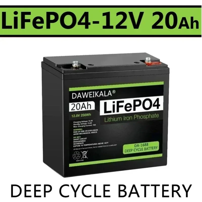 DAWEIKALA 12V-20Ah Akumulator LiFePo4 Litowo-żelazowo-fosforanowy 12-60V Akumulator LiFePo4 do hulajnóg dziecięcych, łodzi, ładowarki do silników — 2