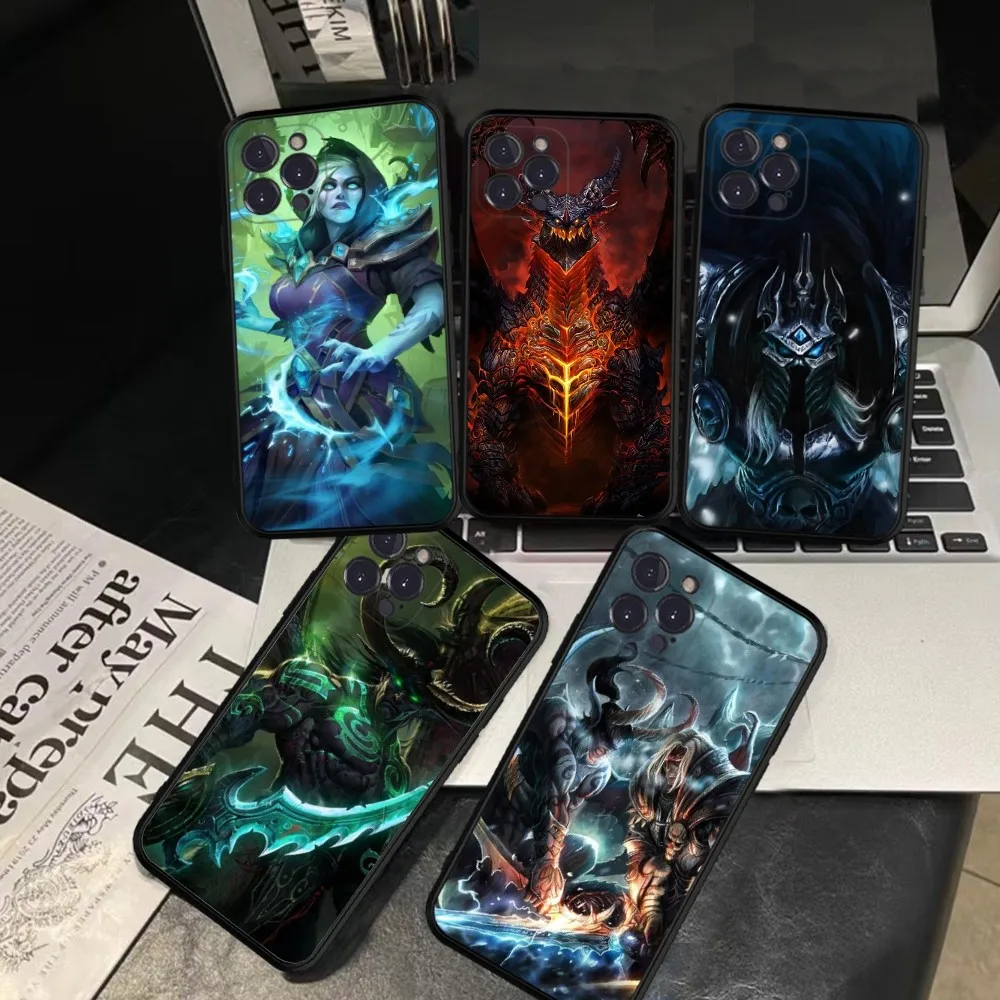 World of Warcraft Mousepad Silicone Soft for iphone 15 14 13 12 11 Pro Mini XS MAX 8 7 6 Plus X XS XR Cover