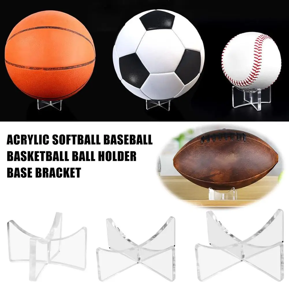 Espositore multifunzione in acrilico trasparente Supporto per softball Supporto per palla da basket Base per staffa da baseball G7R5