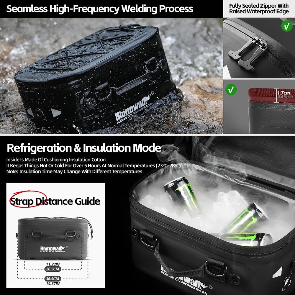 Rhinowalk Top Bag Waterproof For BMW R 1200GS LC R1250GS Adventure ADV F750GS F850GS Top Box Panniers Bag Case Luggage Bags