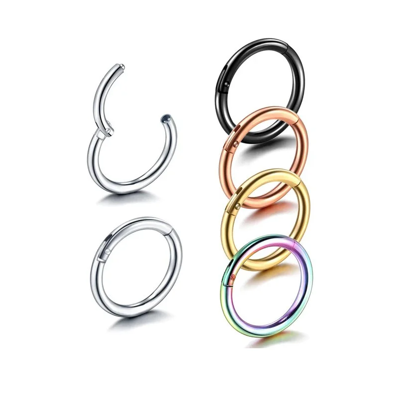 

2pcs 316L Surgical Steel Nose Ring for Men Women Hypoallergenic Cartilage Earrings 16/18G Seamless Nose Ring Piercing Jewelry