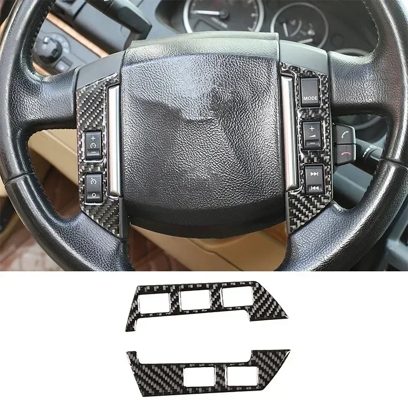 

For Land Rover Freelander 2 2007-2012 Soft Carbon Fiber Car Steering Wheel Buttons Frame Cover Trim Interior Car Accessories