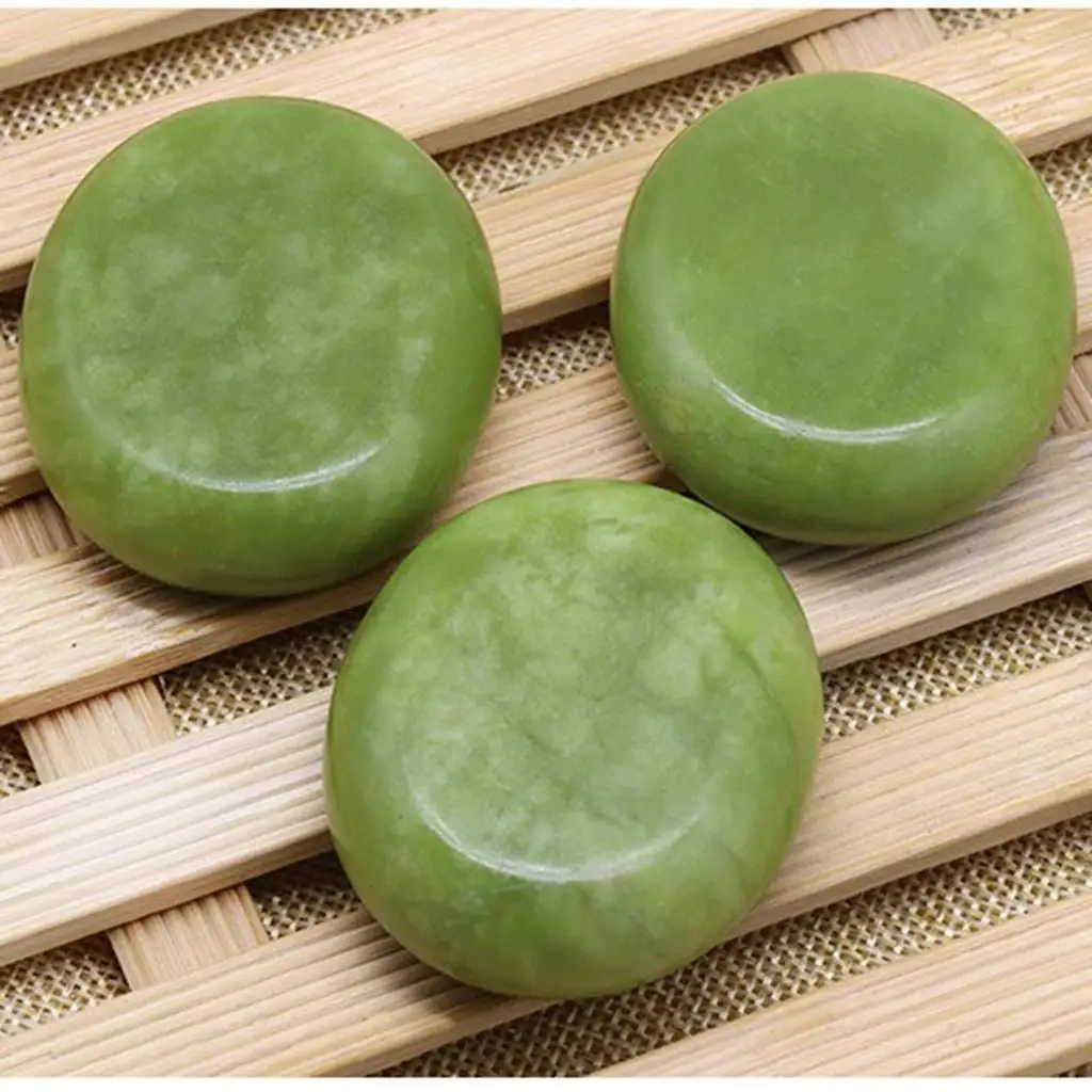 Hot Jade Stones Set - Smooth Massage Stones, Body Heating Warmer Relaxation Supplies