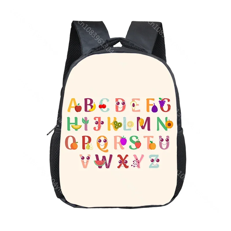 Alphabet 26 Letters Print Backpack Children Schoolbags for 2-4 Years Kids A-Z Letter Kindergarten Bag Baby Toddler Bookbags Gift