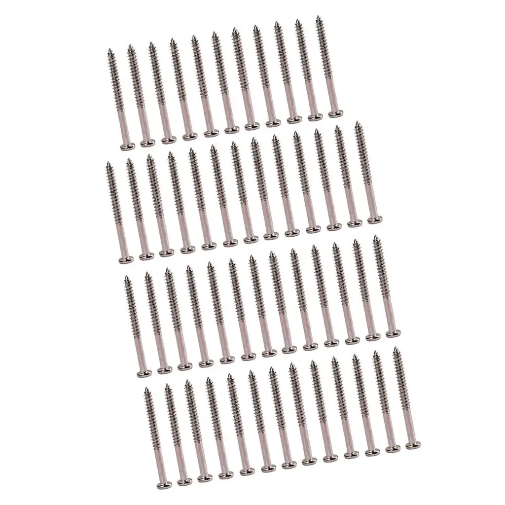 Tooyful 50 Pieces Bass Steel Guitar Pickup Mounting Screws for JB P90 Pickup Replacement Stringed Instruments Accessories image 4
