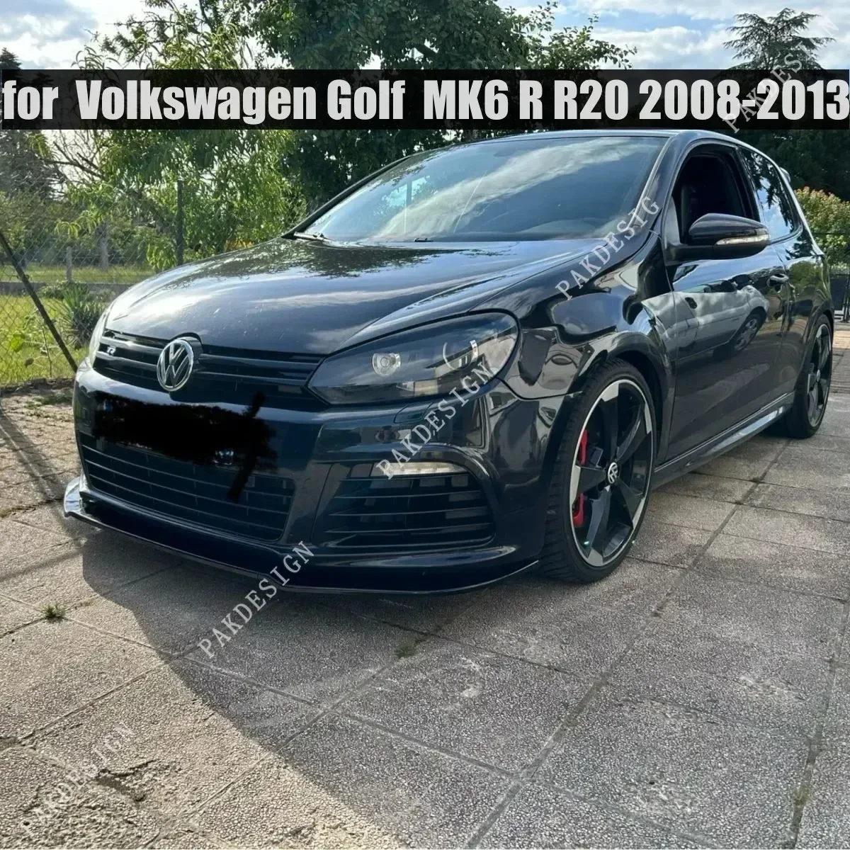 

Gloss Black Car Front Bumper Lip Spoiler Splitter Body Kits Tuning Accessories for Volkswagen Golf 6 MK6 R R20 2008-2013 ABS