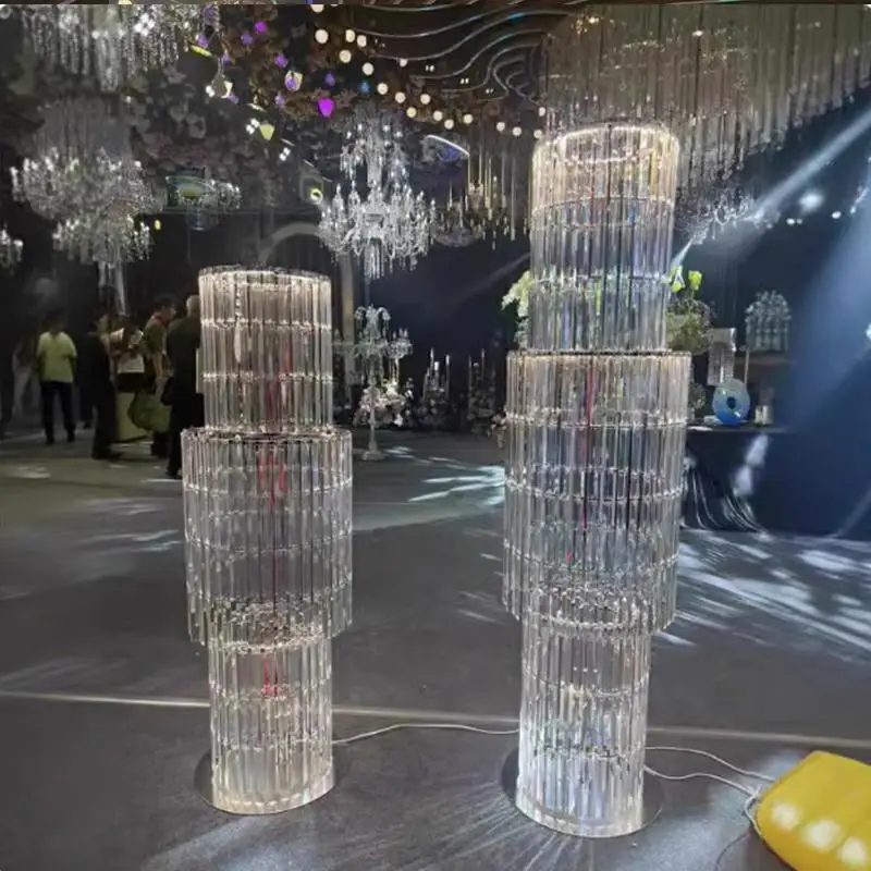 2 قطعة عمود برج كريستال أكريليك حامل الممر ديكور الرف الكورية فندق قاعة الزفاف ترحيب المرحلة الديكور أوسكار الدعائم