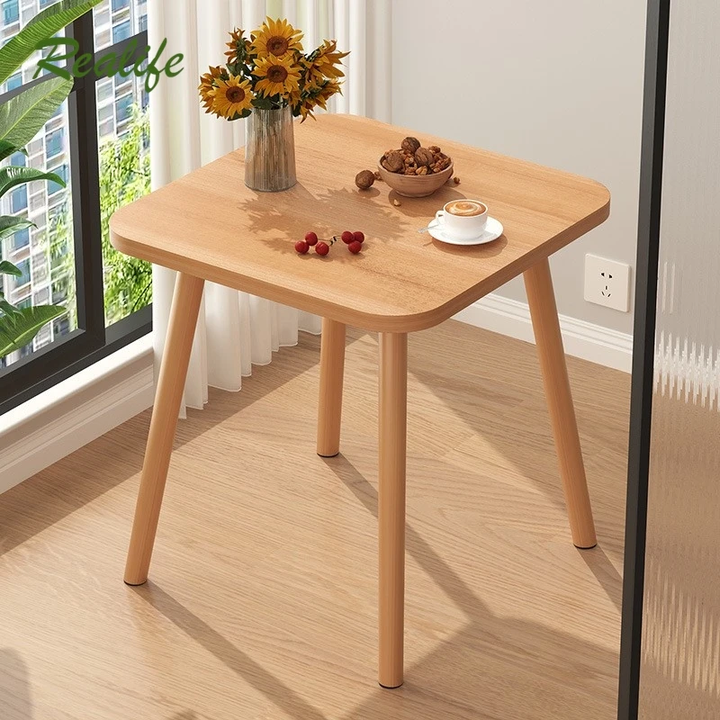 Small Square Table Wooden Table Simple Square Table Home Table Sofa Bedside Table Balcony Small Table Length 60cm Width 60cm New