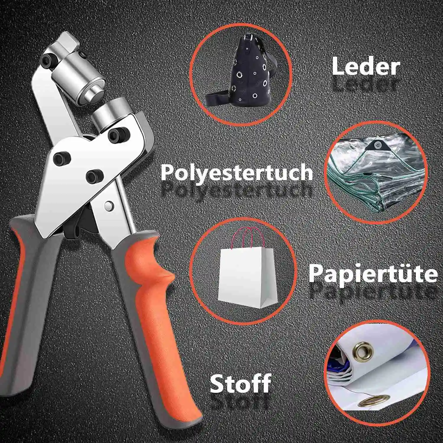 Retail Grommet Tool Kit Grommet Press Pliers Portable Hold Punch Manual Kits Handheld Eyelet Machine With 100Pc Grommets