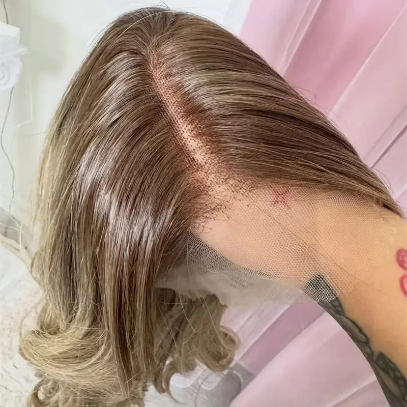 

High Quality Wig 13x4 Ombre Blonde Brown Long Length Wig Synthetic Lace Front Wig for Women 150% Density Small Large Size Cap