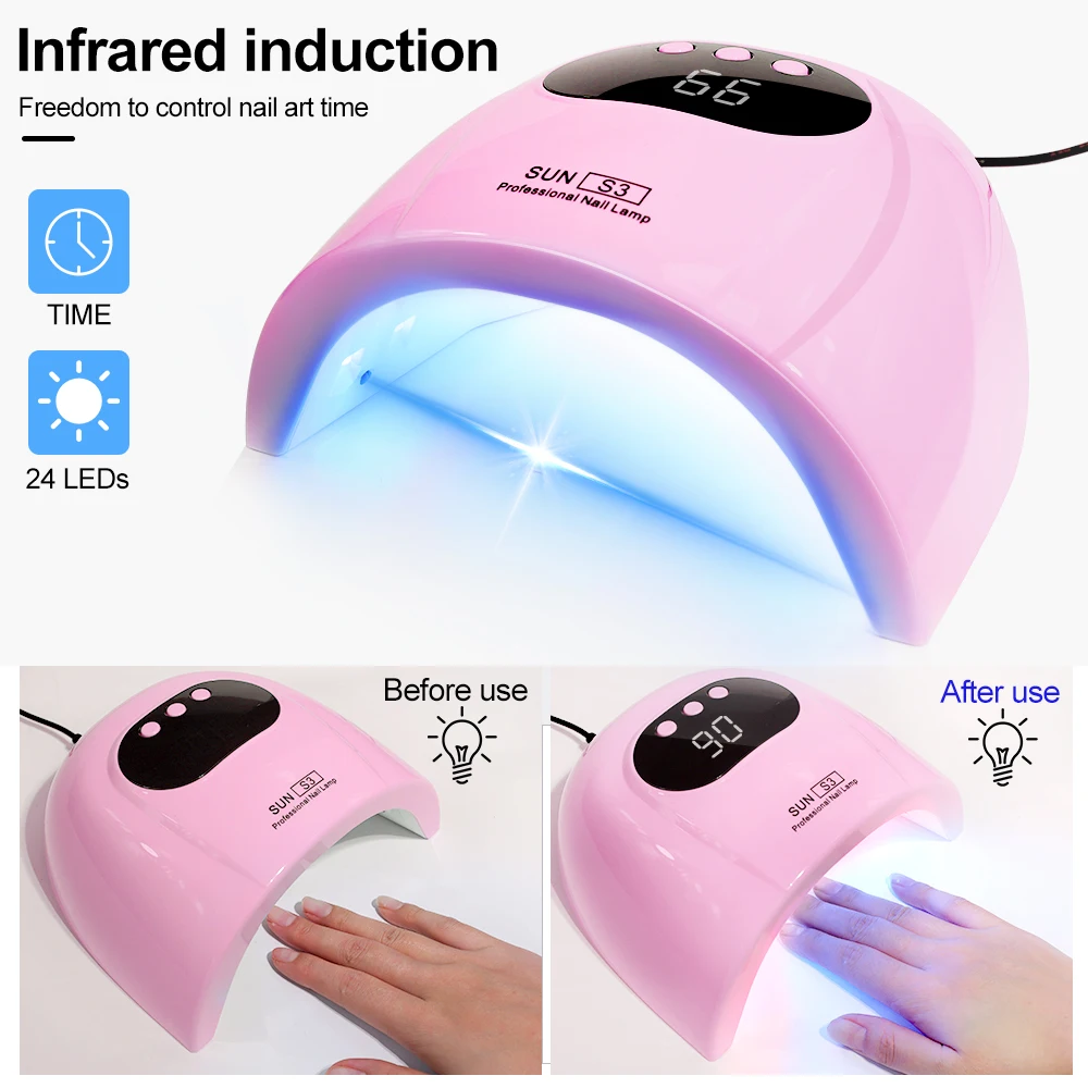 24/6 LED lampe UV pour ongles Gel vernis séchage avec affichage LED et détection de mouvement professionnel manucure lampe sèche outil à usage domestique