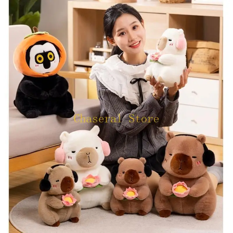 E7CE Fashionable Soft Persimmon Plush Dolls Stylish Bedroom and Living Room Decorative Fashion Portable Accessory for Kids