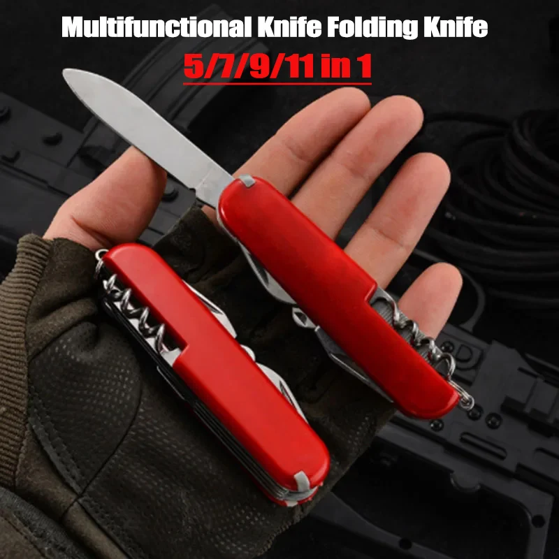 Multifunctional Knife Folding Knife 5/7/9/11 In 1 Outdoor Knife Multifunctional Pliers Pocket Knife Army Knife Camping Tools New