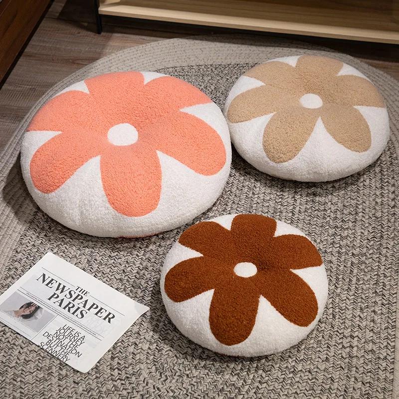 Cojín redondo para asiento de flores de 5 pétalos, 38 ~ 55cm, suelo interior suave, sofá, silla, almohada decorativa, regalo