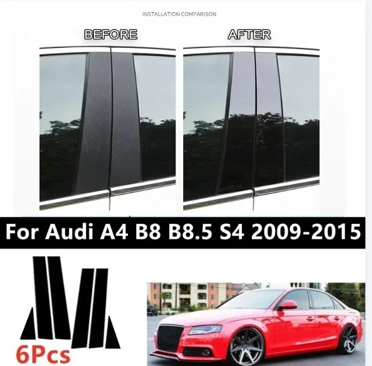 

For Audi A4 B8/8K A6 C7 4G Q3 SUV F3 Q5 8R Window Door Column B C Pillar Post Cover Trim Decoration Stickers