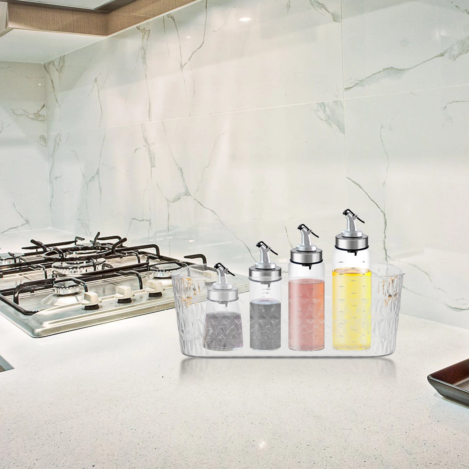 

Multifunctional Transparent Cosmetics Storage Box Organizer Bathroom Countertop Desktop Home Stand Skincare