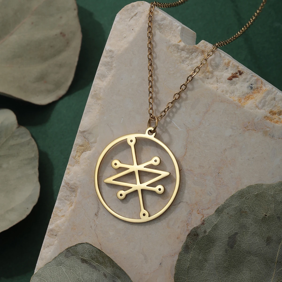 Stainless Steel Azazel Sigil Goetia Solomon Demon Seal Necklace Seal Of Azazel Sacred Geometry Spiritual Necklace Pagan Jewelry