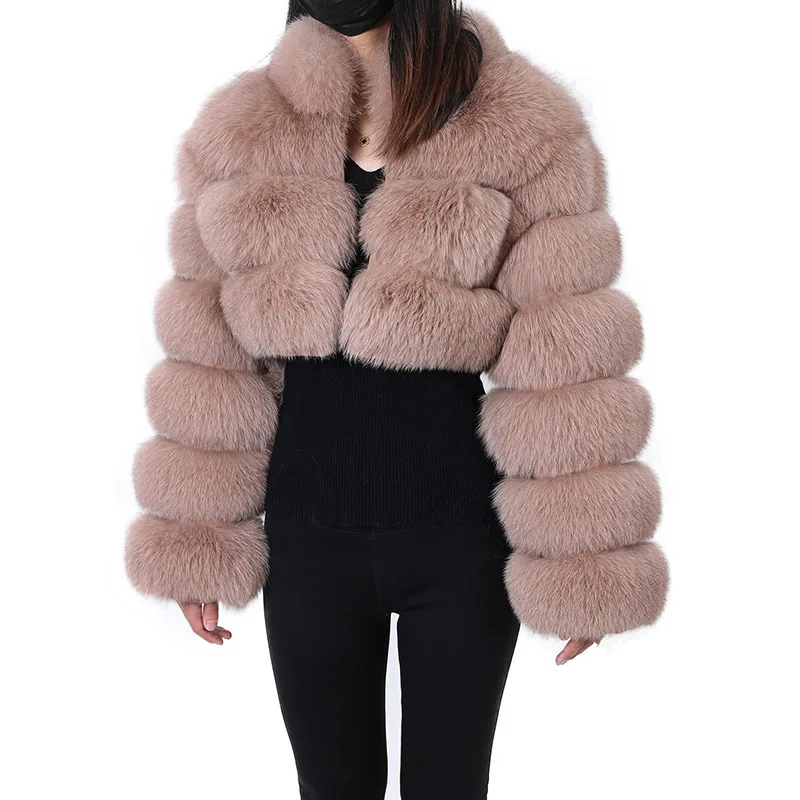 MAOMAOKONG 2023 Trend New Real Fur Coat Natural Fox Fur Women\'s Winter Coats Short Jackets Female Clothing Vests Fashion